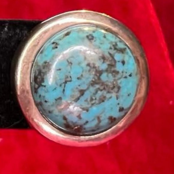 Signed Whitney Kelly Sterling Silver and Turquoise Button Earrings - Picture 3 of 5